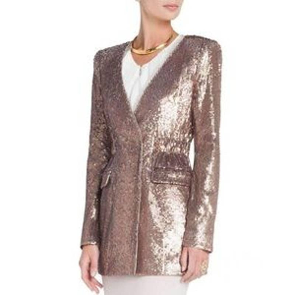 BCBGMaxAzria Haden Bare Pink Sequin Blazer Women's XS NWT MSRP $448